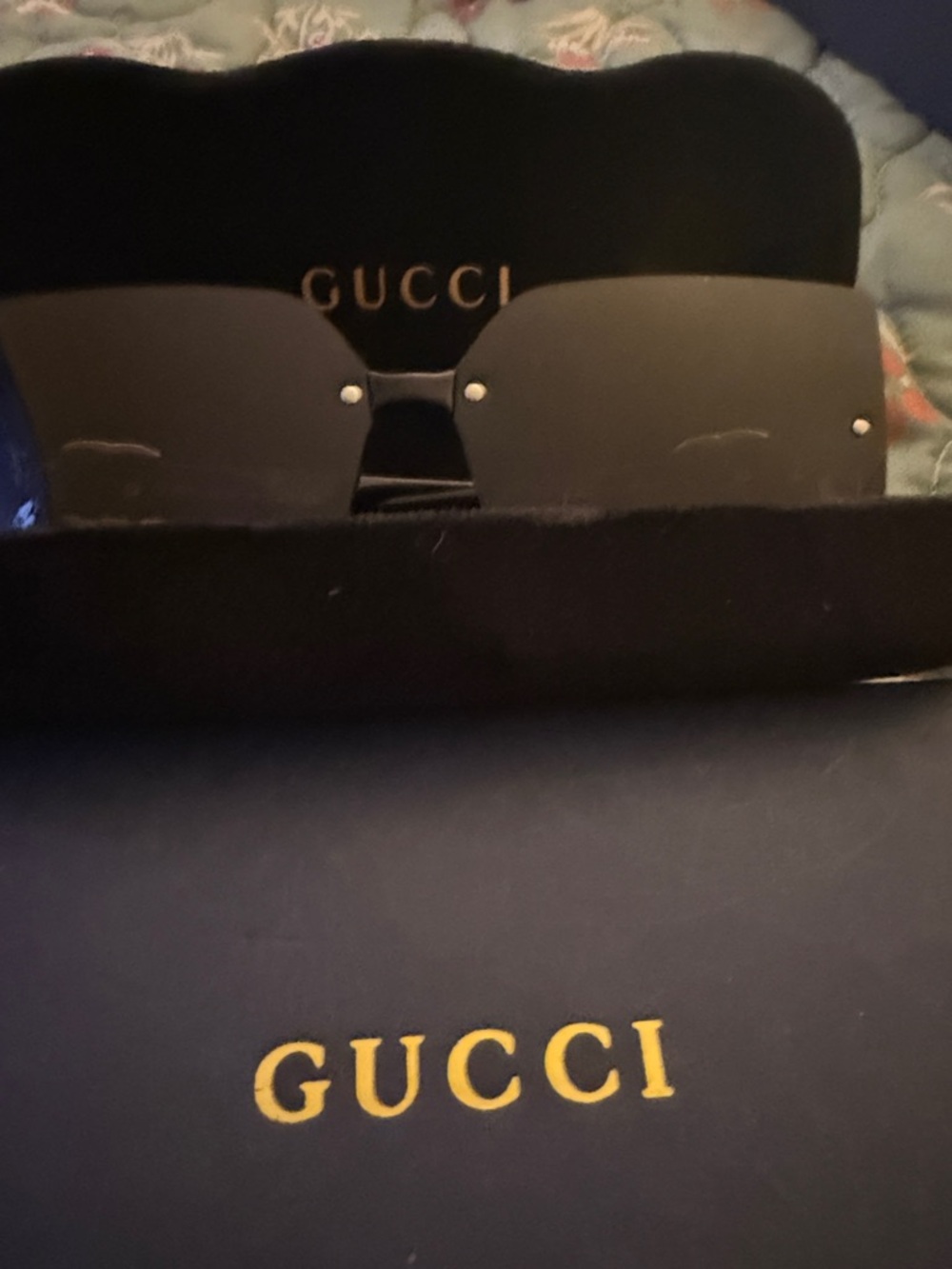 Gucci Rimless Shield Sunglasses in Smoke Black - Picture 9 of 9